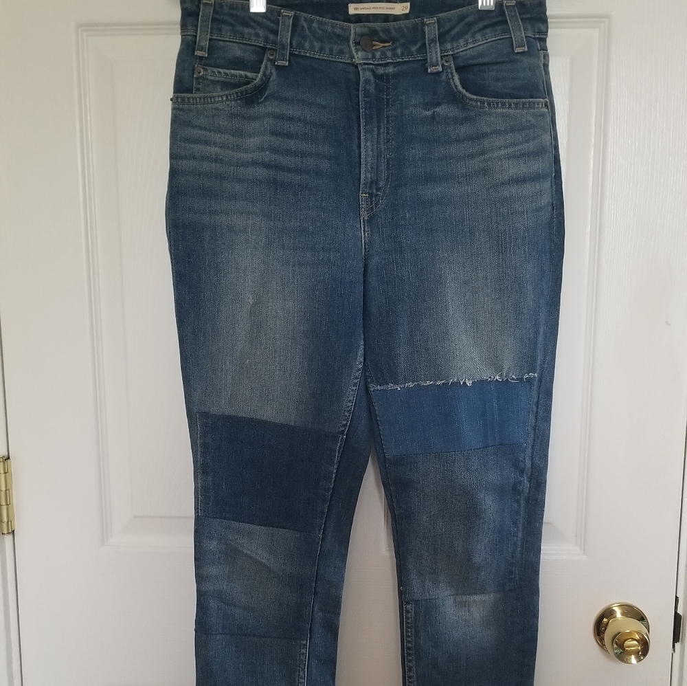 Levi's Orange Tab Patchwork skinny jeans